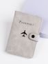 Airplane & Letter Graphic Passport Case