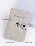 Airplane & Letter Graphic Passport Case