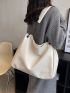 Letter Patch Decor Shoulder Tote Bag