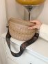 Letter & Geometric Embossed Chain Decor Fanny Pack