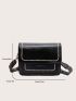 Mini Geometric Strap Vintage Design Flap Square Bag