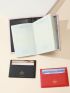 Metallic Letter Graphic Passport Case With 2pcs Card Holder