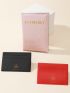 Metallic Letter Graphic Passport Case With 2pcs Card Holder