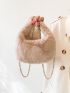 Minimalist Chain Fuzzy Satchel Bag