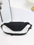 Women Nylon 3 Pockets Waterproof Waist Packs Fashion Wear Resistant Black Fanny Pack Messenger Bag