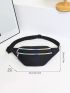 Women Nylon 3 Pockets Waterproof Waist Packs Fashion Wear Resistant Black Fanny Pack Messenger Bag