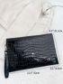 Crocodile Embossed Flap Square Bag