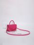 Crocodile Embossed Chain Decor Flap Square Bag