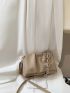 Minimalist Chain Decor Flap Ruched Bag