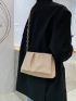 Minimalist Chain Decor Flap Ruched Bag