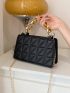 Quilted Detail Chain Square Bag