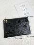 Crocodile Embossed Square Bag With Wristlet