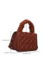 Mini Quilted Fluffy Handle Square Bag
