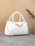 Quilted Chain Decor Boston Bag