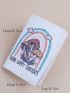 X BUTTERFLY Mushroom & Letter Graphic Passport Case