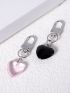 2pcs Heart Decor Bag Charm Heart Keychain Car Pendant Phone Ornament