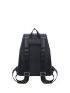 Buckle Decor Flap Backpack With Purse