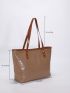 Crocodile Embossed Shoulder Tote Bag