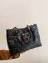 Quilted Detail Shoulder Tote Bag