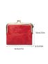 Vintage Style Small Wallet, Snap Button Artificial Leather Wallet With Card Slots & Zipper Pocket