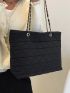 Quilted Chain Shoulder Tote Bag With Square Bag, Best Work Bag For Women