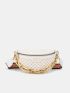 Geometric Pattern Chain Decor Fanny Pack