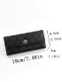 Crown Decor Stitch Detail Long Wallet