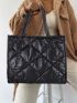 Quilted Detail Shoulder Tote Bag