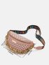 Geometric Pattern Chain Decor Waist Bag