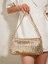 Sequin Decor Chain Square Bag