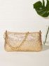 Sequin Decor Chain Square Bag