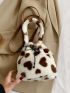 Heart Pattern Fluffy Bucket Bag