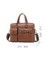 Men Letter Detail Large Capacity Laptop Handbag Briefcase