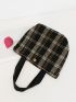 Plaid Pattern Satchel Bag