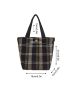 Plaid Pattern Satchel Bag