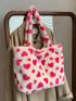 Cow Pattern Fluffy Shoulder Tote Bag