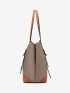 Contrast Binding Shoulder Tote Bag