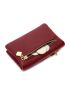 Litchi Embossed Small Wallet With Coin Purse