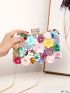 Mini Rhinestone & Applique Decor Box Bag