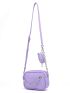 Mini Chain Decor Square Bag With Coin Purse