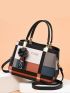 Plaid Pattern Satchel Bag, Stylish Colorblock Double Handle Purse, Women's Fashion Crossbody Bag, Mothers Day Gift For Mom