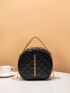 Tassel Decor Quilted Circle Bag