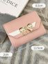 Bow Decor Snap Button Small Wallet