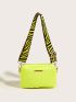 Mini Neon Yellow Snakeskin Embossed Square Bag