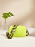 Mini Neon Yellow Snakeskin Embossed Square Bag