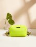 Mini Neon Yellow Snakeskin Embossed Square Bag