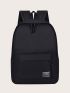 Letter Patch Decor Functional Backpack