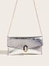 Metallic Flap Square Bag