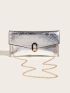 Metallic Flap Square Bag