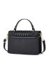 Croc Embossed Chain Decor Satchel Bag